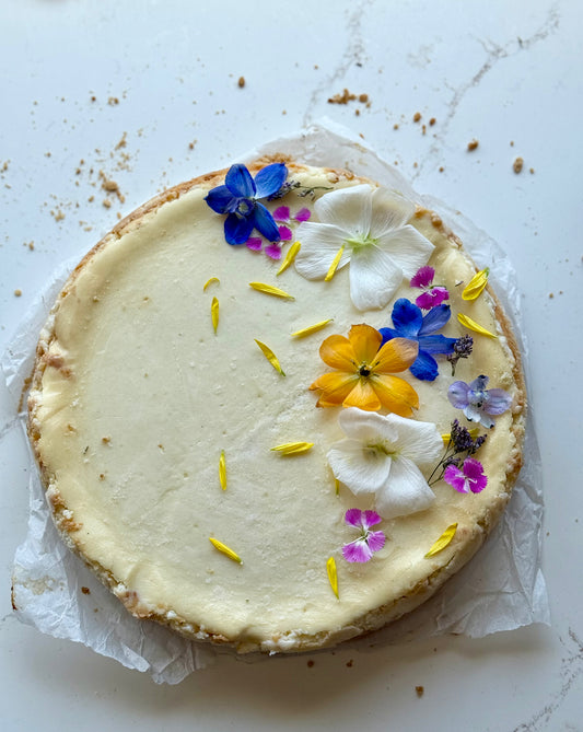 Bubbie's Cheesecake with Edible Flowers (Pickup Only - Tel Aviv)